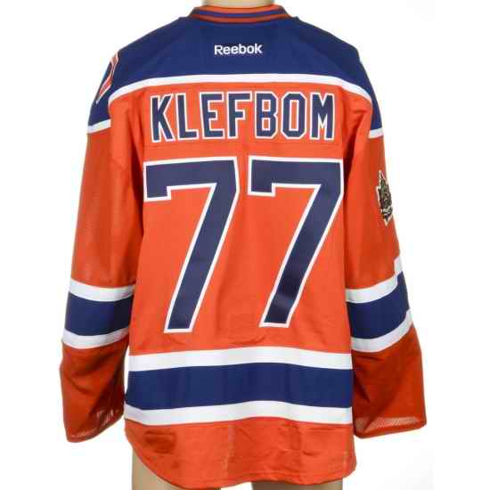 Edmonton Oilers #77 Klefbom Orange NHL Hockey Jersey
